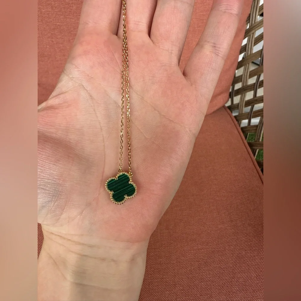 Alhambra Gold and Green Clover Necklace
